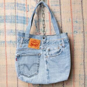 Reworked upcycled tote bag